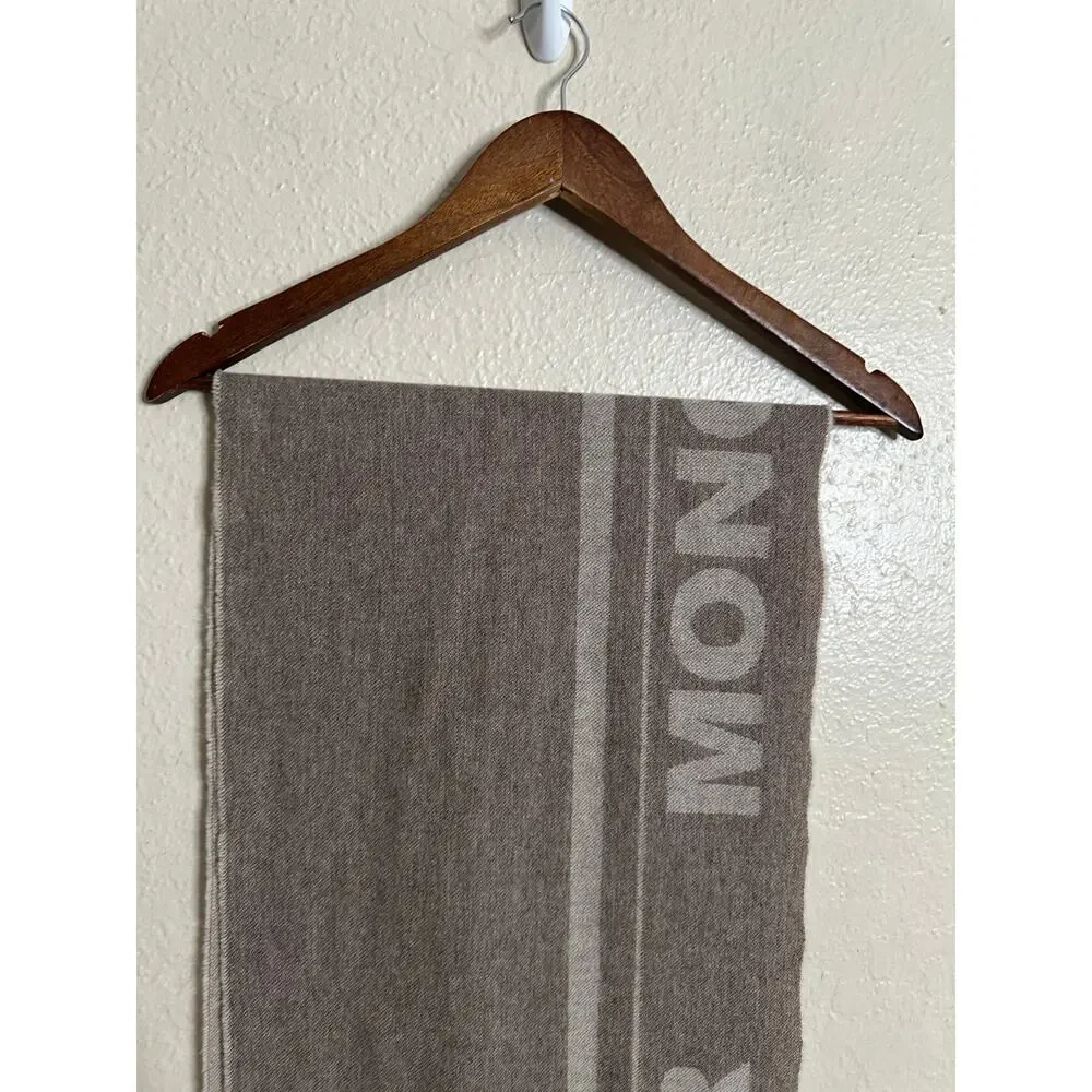 Moncler Wool Logo Scarf Fringed